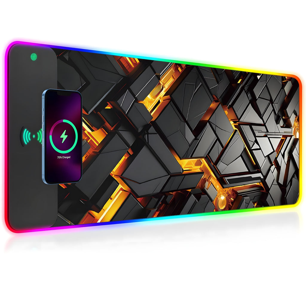 Wireless charging illuminated mouse pad